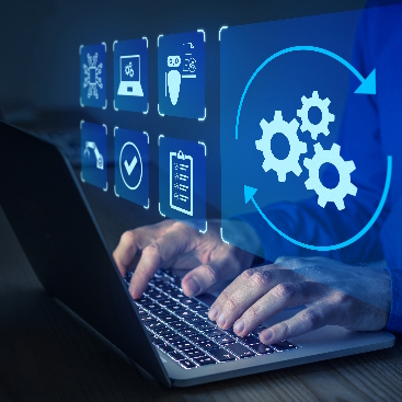 Verschiedene Piktogramme symbolisieren den Workforce-Transformation-Service